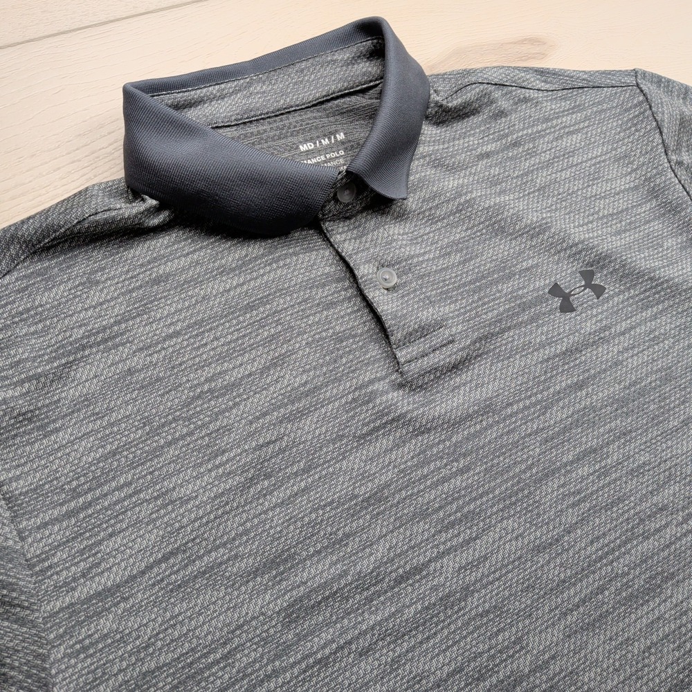 Under Armour The Performance Polo Shirt Mens‎ Medium Heather Gray Stretch Golf